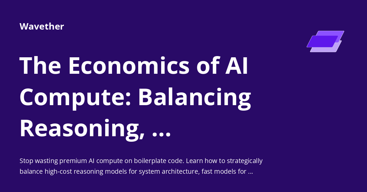 The Economics of AI Compute: Balancing Reasoning, Execution, and ...